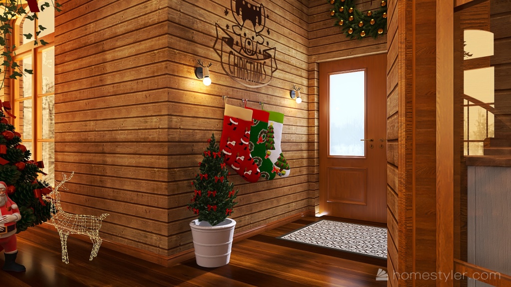 #ChristmasRoomContest casa do Papai noel 3d design renderings