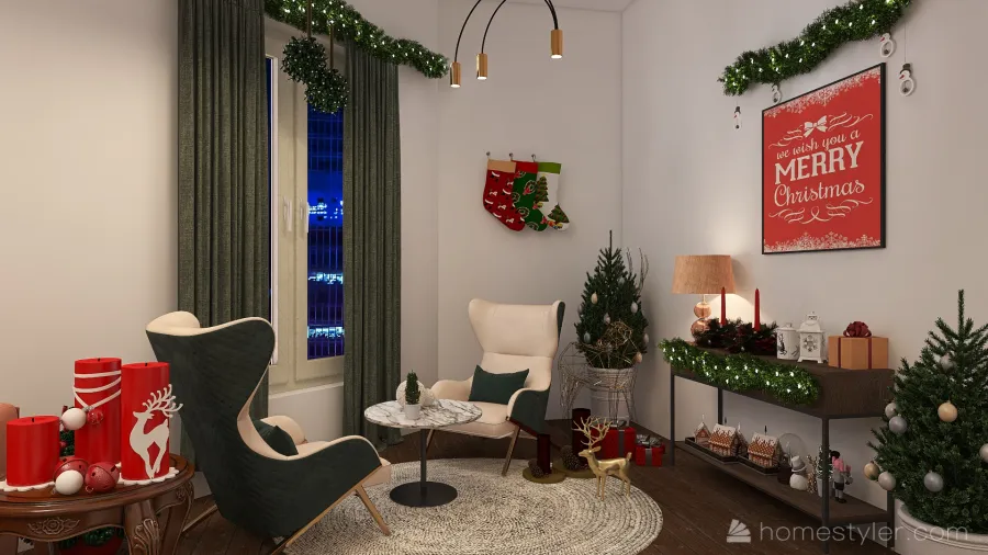 CHRISTMAS VILLA  #ChristmasRoomContest 3d design renderings