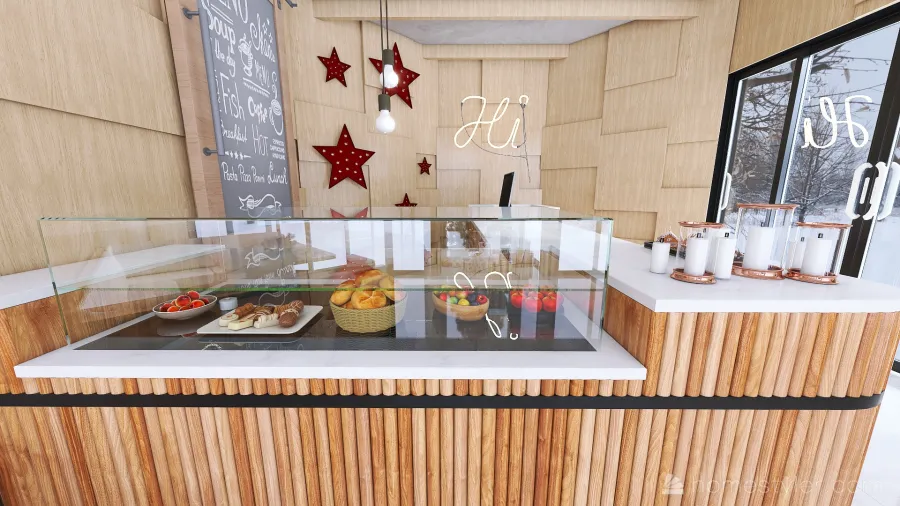 #ChristmasRoomContest_Christmas Cafè 3d design renderings