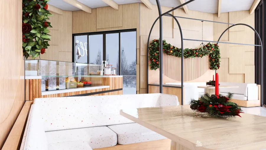 #ChristmasRoomContest_Christmas Cafè 3d design renderings