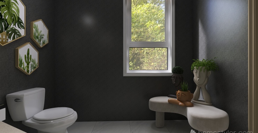 Modern Green Bathroom 3d design renderings
