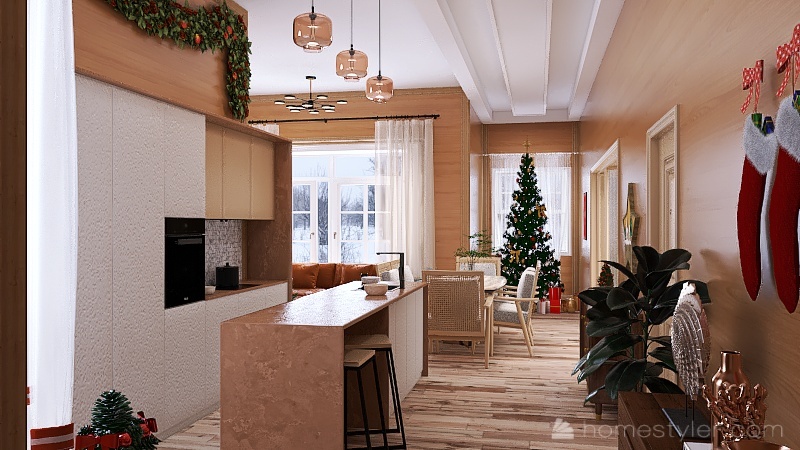 #ChristmasRoomContest (Cabin Interior) 3d design renderings