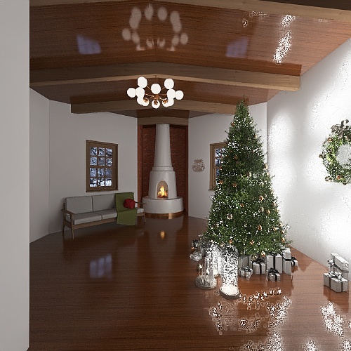 #ChristmasRoomContest_Home for the Holidays 3d design renderings