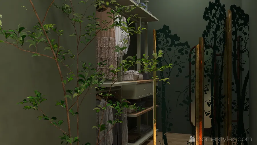Modern Green Master Bedroom 3d design renderings