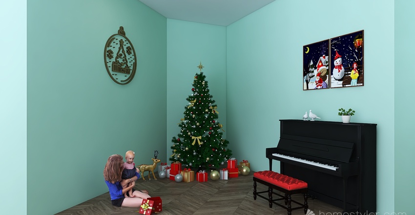 Christmas Joy #ChristmasRoomContest 3d design renderings