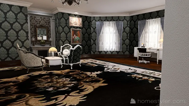 Twin's Bedroom 3d design renderings