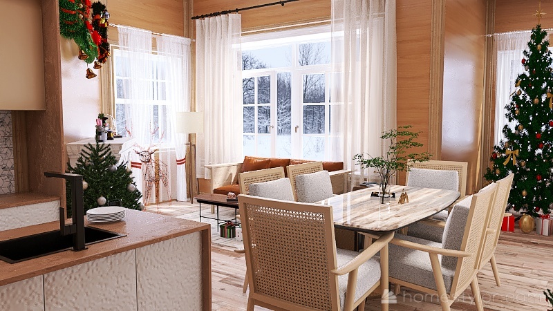 #ChristmasRoomContest (Cabin Interior) 3d design renderings