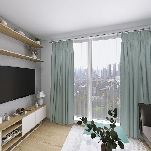 Mieszkanie z fb z zieloną kuchnią ikea 3d design renderings