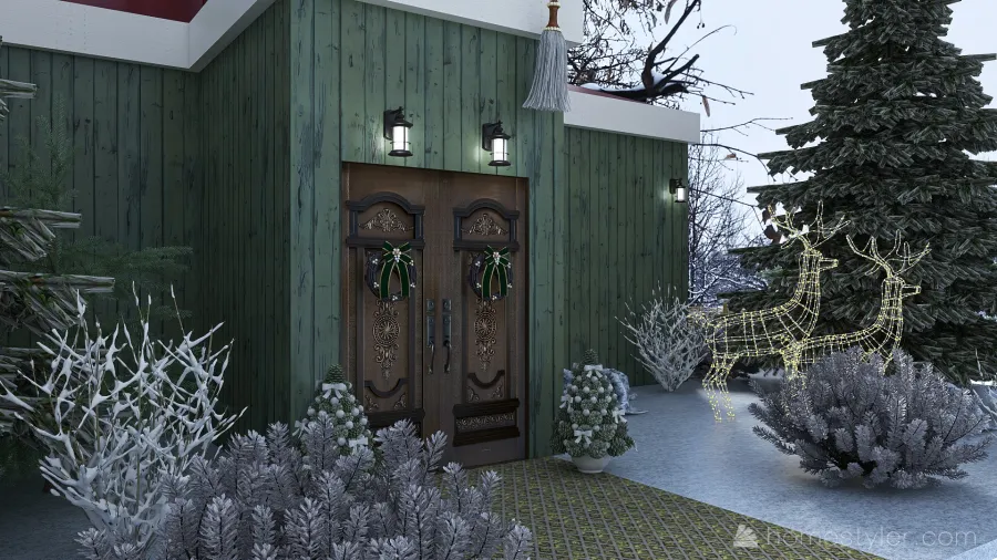 #ChristmasRoomContest_White Christmas 3d design renderings