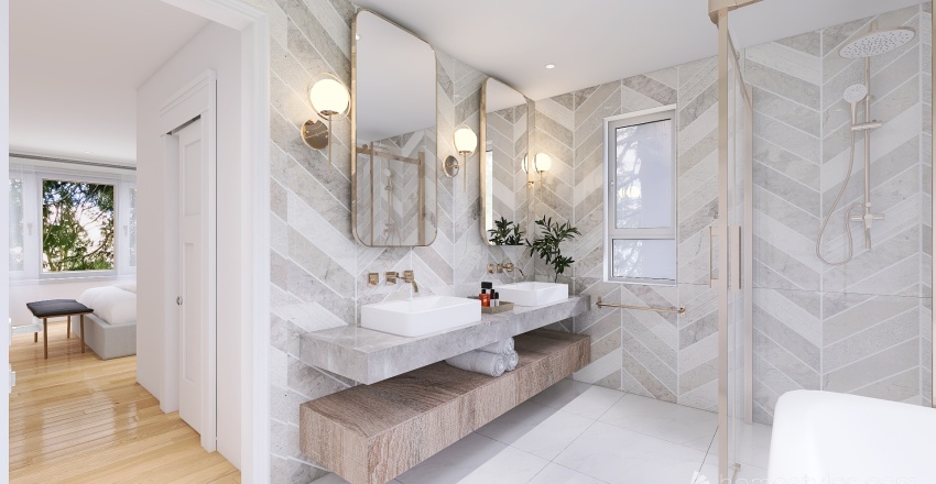 Primary Bathroom & WIC Remodel 3d design renderings