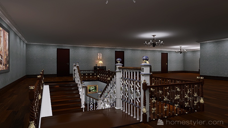 I. Upstairs Corridor 3d design renderings