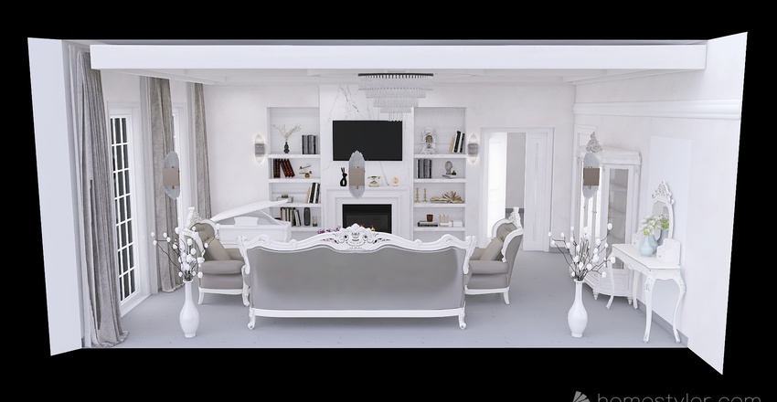Room 1- Classic Black and White 3d design renderings