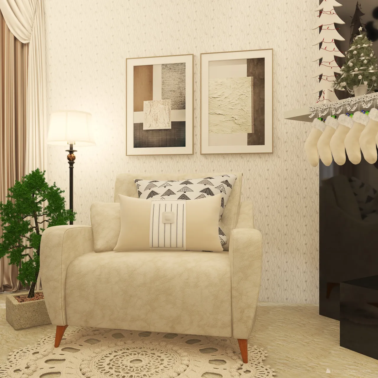 LivingDiningRoom 3d design renderings