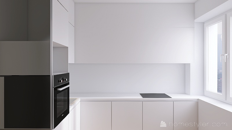Таня. Скошенный угол кухня 3d design renderings