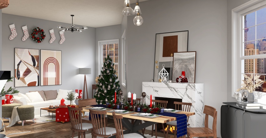 #ChristmasRoomContest _ Christmas In The City 3d design renderings