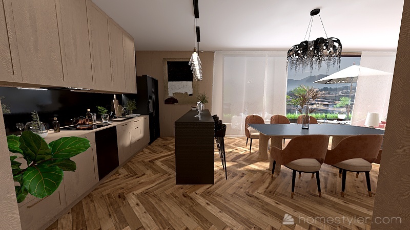 Pink Apartment 3d design renderings