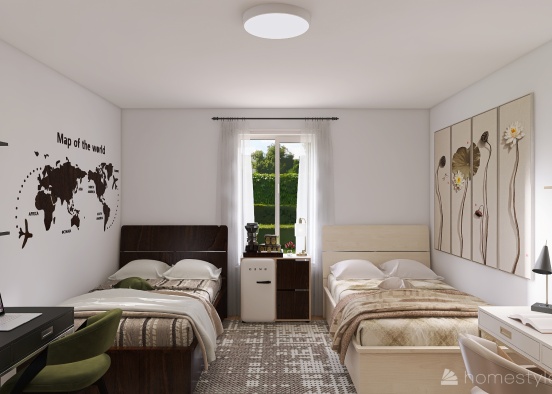 College Double Dorm Room (FINAL) Design Rendering