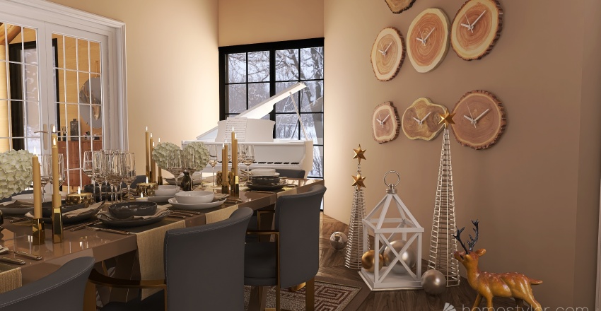 #ChristmasRoomContest LITTLE CHALET IN ST MORITZ 3d design renderings
