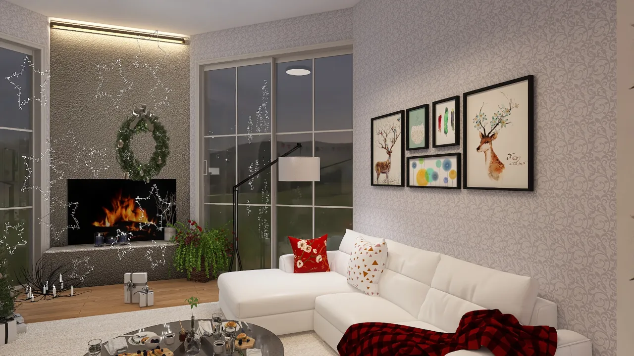 #ChristmasRoomContest_Open House party 3d design renderings