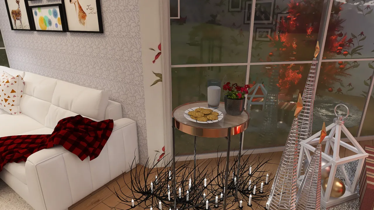 #ChristmasRoomContest_Open House party 3d design renderings