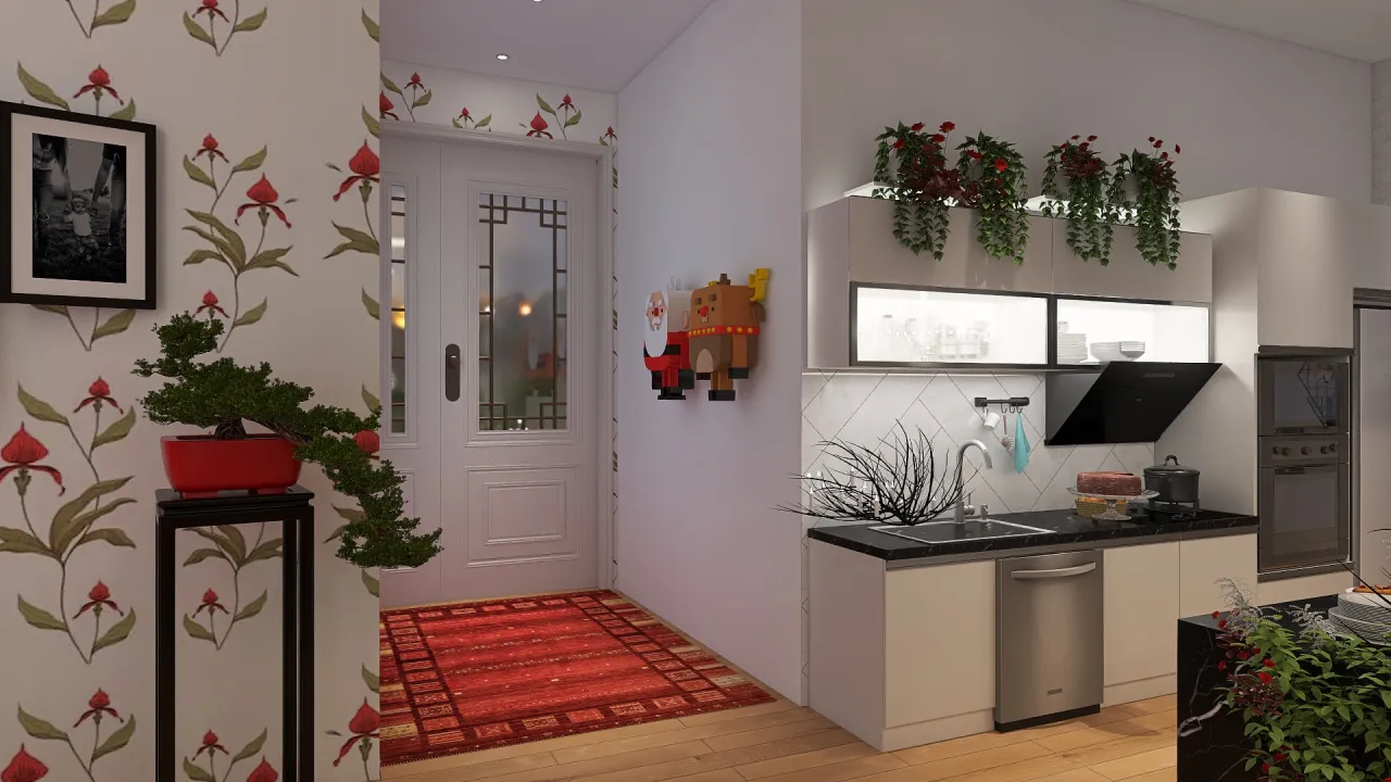 #ChristmasRoomContest_Open House party 3d design renderings