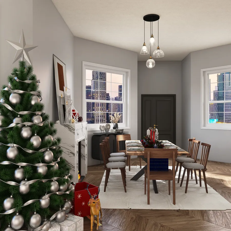 #ChristmasRoomContest _ Christmas In The City 3d design renderings