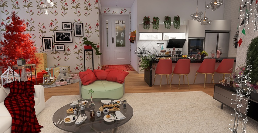 #ChristmasRoomContest_Open House party 3d design renderings