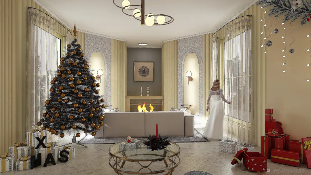 #ChristmasRoomContest_RomanticBeginning 3d design renderings
