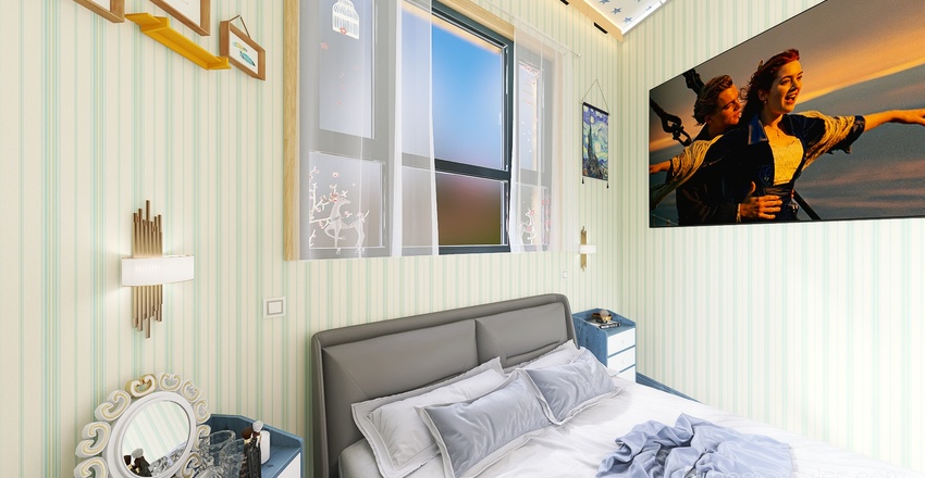 Camera da letto 3d design renderings