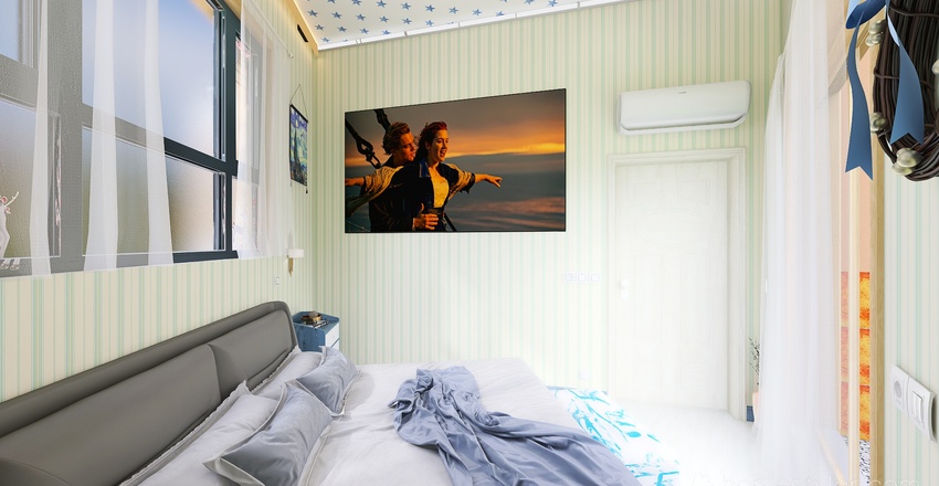 Camera da letto 3d design renderings