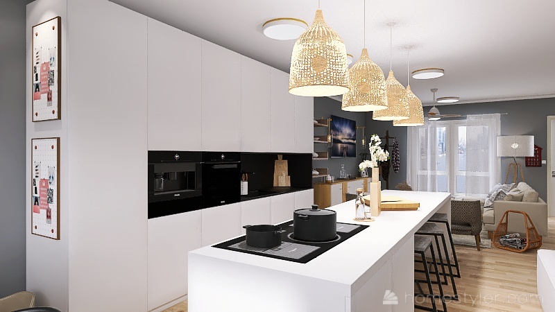 Kitchen Area 3d design renderings