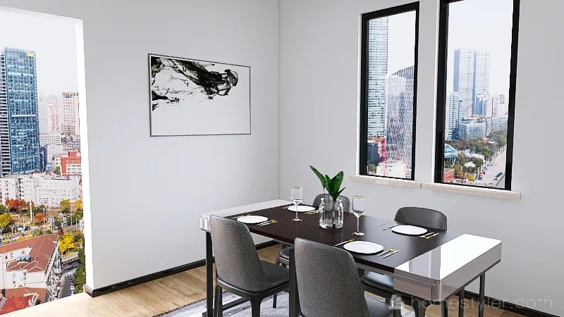 living room/dining room 3d design renderings