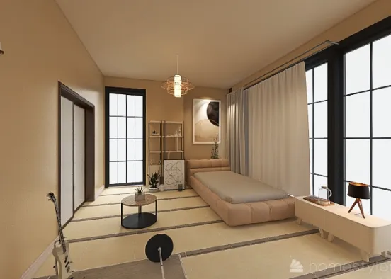 Japanese styled 2 room house Design Rendering