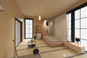 Japanese styled 2 room house Design Rendering