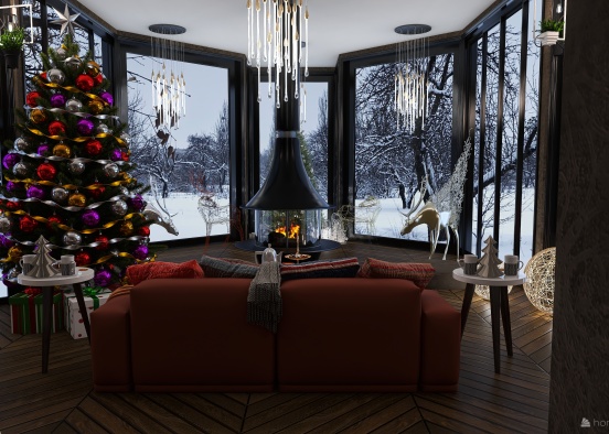 #ChristmasRoomContest_snowy room Design Rendering