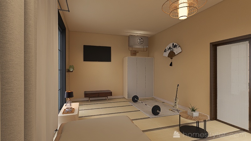Japanese styled 2 room house 3d design renderings