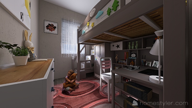 kids room 3d design renderings