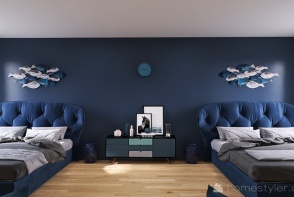 Ocean Elements Bedroom Design Rendering