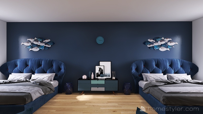 Ocean Elements Bedroom 3d design renderings