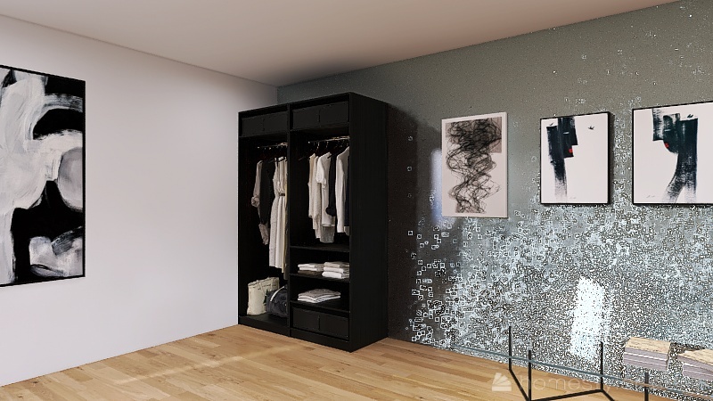 Black Bedroom 3d design renderings