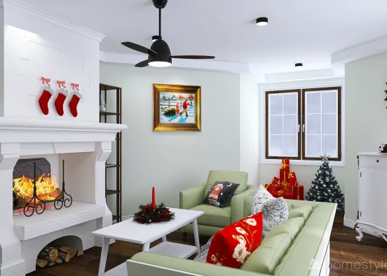 #ChristmasRoomContest -- cozy Christmas hideaway Design Rendering