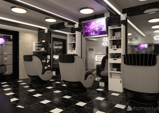 Barber Shop Design Rendering