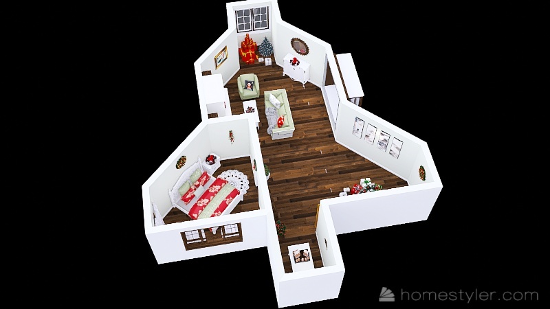#ChristmasRoomContest -- cozy Christmas hideaway 3d design picture 69.4