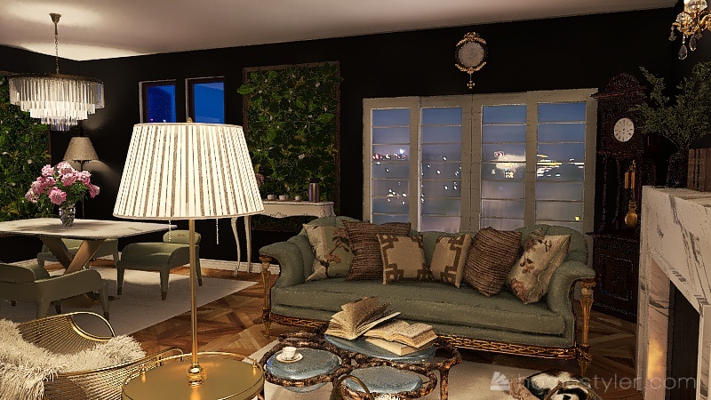 Living room/Dining room 3d design renderings