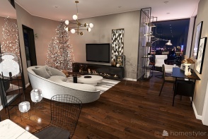 #ChristmasRoomContest_MODERN CITY APARTMENT FIRST CHRISTMAS Design Rendering