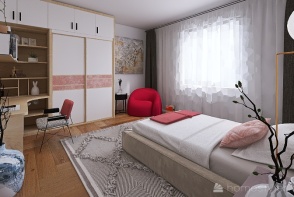 Ap.17. Teen Dreamy Pink Bedroom 🌸 Design Rendering