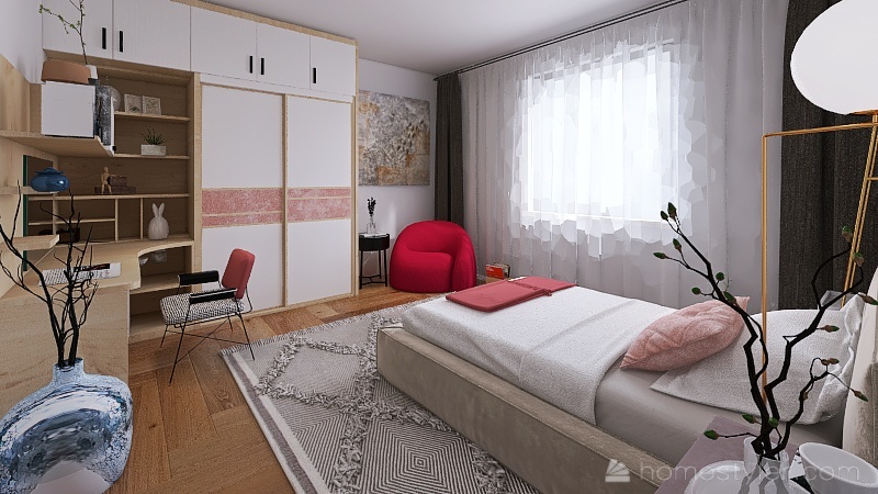Ap.17. Teen Dreamy Pink Bedroom 🌸 3d design renderings