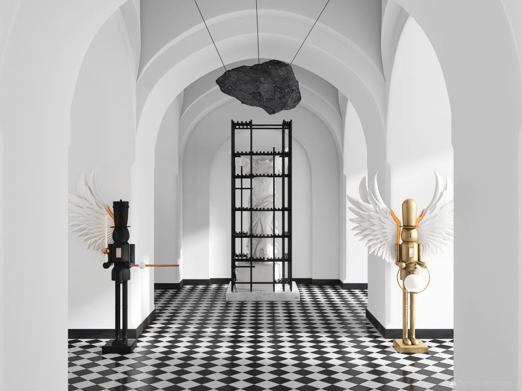 Modern Bauhaus "Installation Art" Model Collection Demo Project Black White 3d design renderings