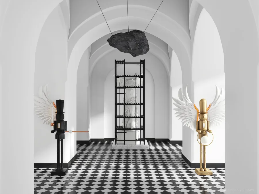 Modern Bauhaus "Installation Art" Model Collection Demo Project Black White 3d design renderings