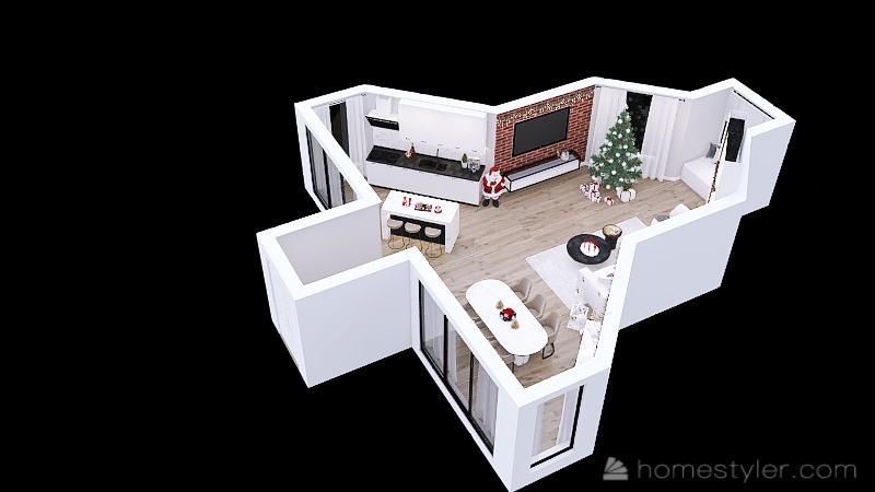 #ChristmasRoomContest Cozy and modern Christmas home 3d design picture 69.4